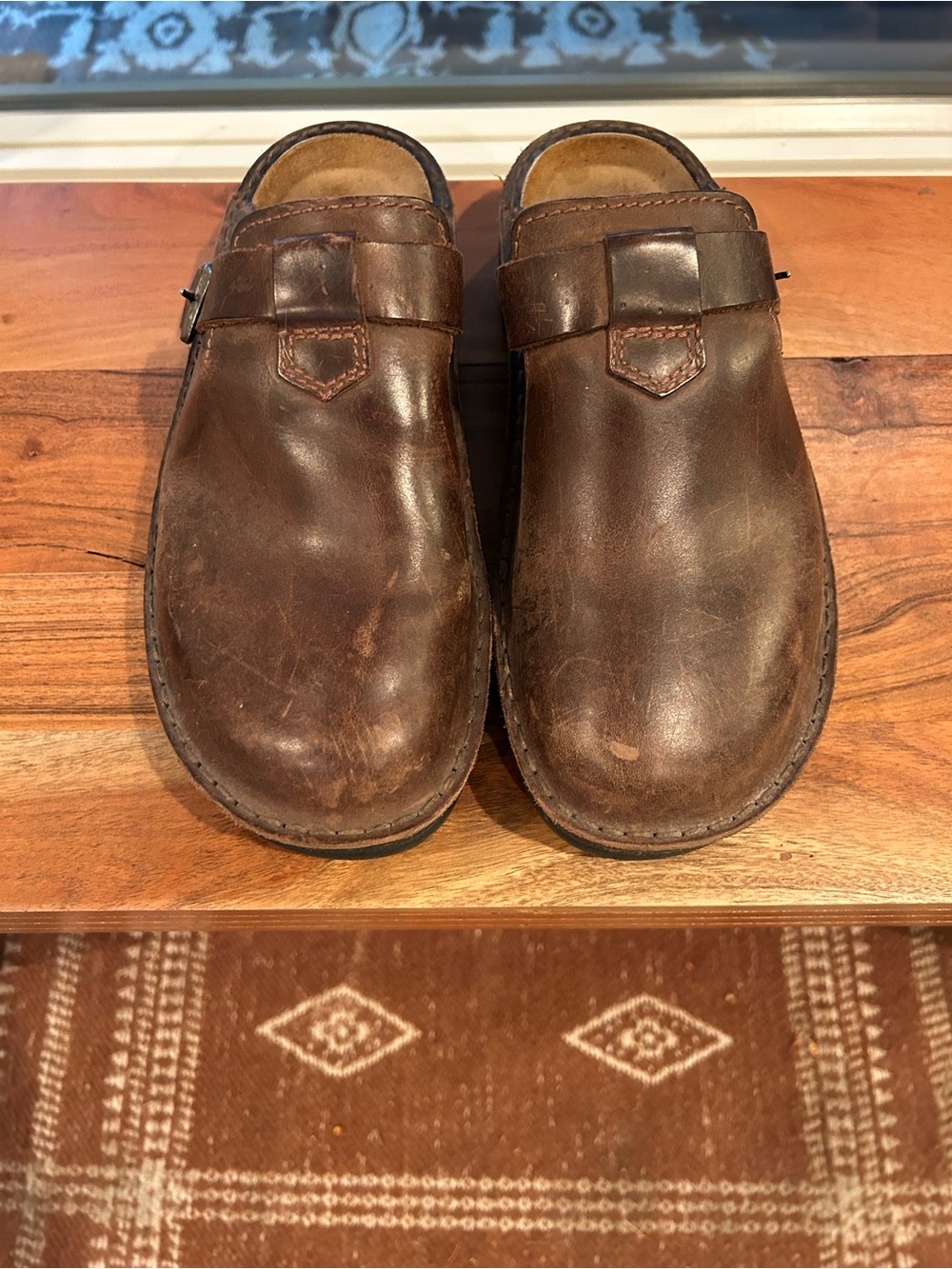 Naot Brown Leather Slip-On Clogs